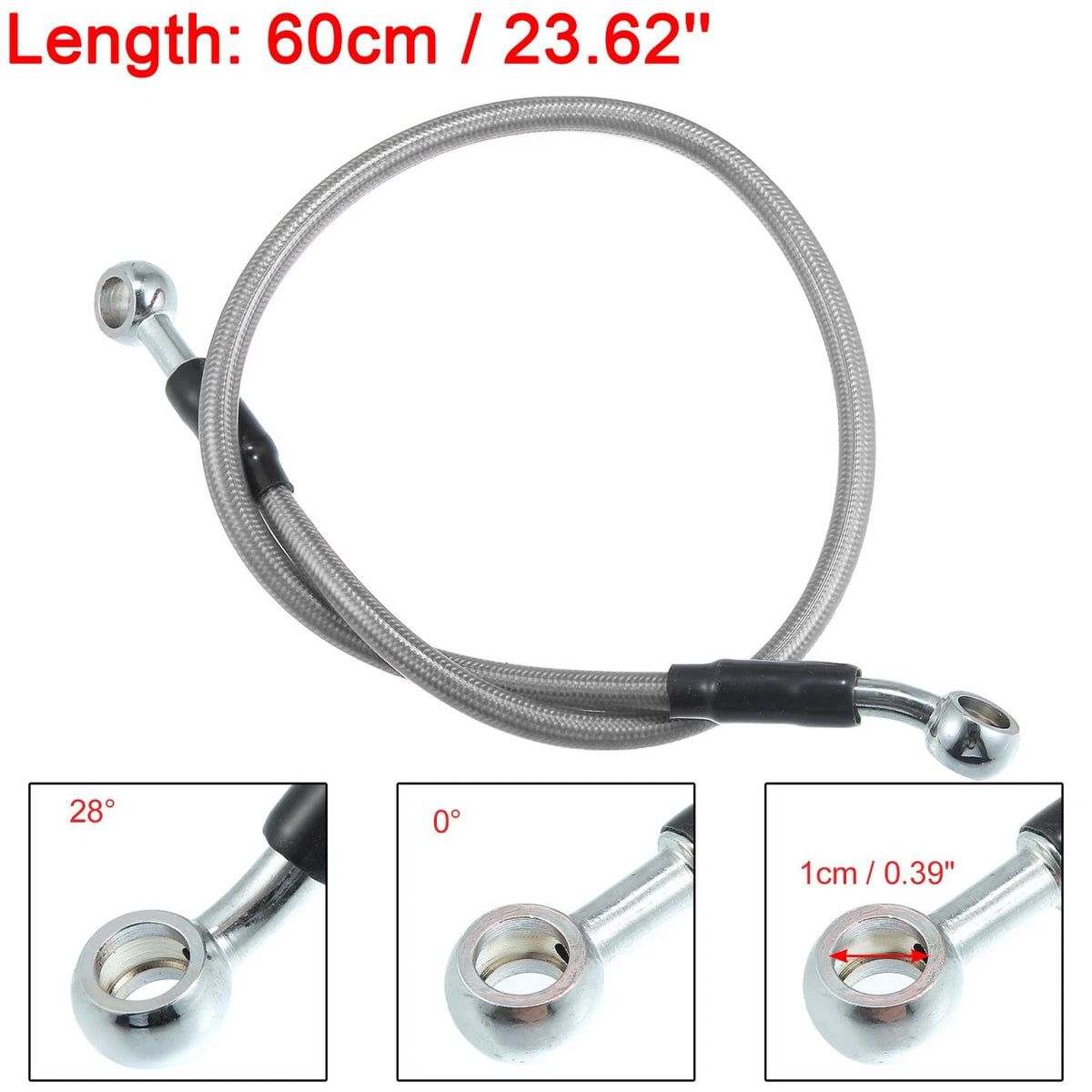 Fuel Line Hose 60cm for Motorcycle Scooter Bike ATV (Grey) (2004–2024)