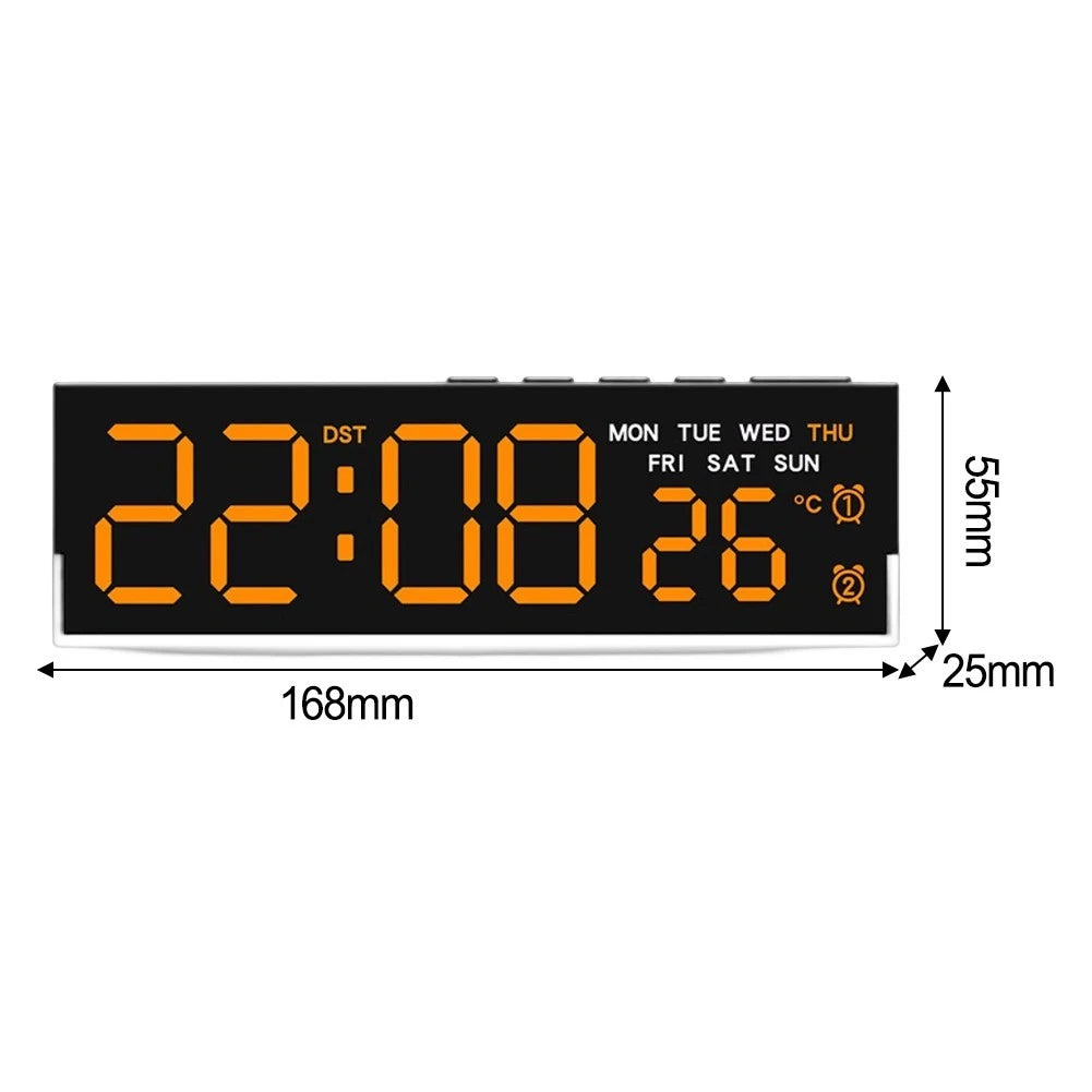 Multi Display LED Wall Clock for Large Screen Time Date Temperature