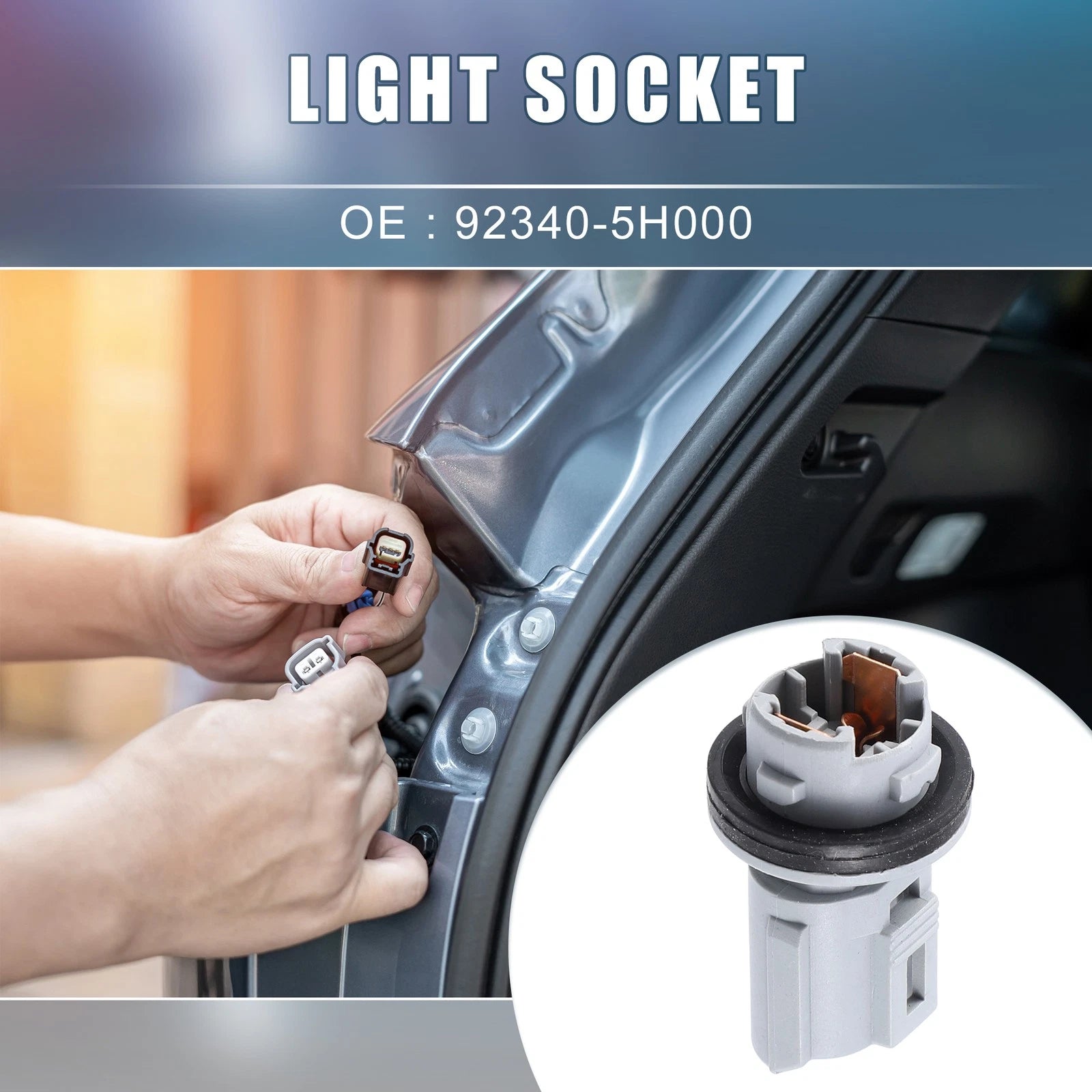 Turn Signal Light Bulb Holder Replacement for Hyundai 92340-5H000 (Gray)