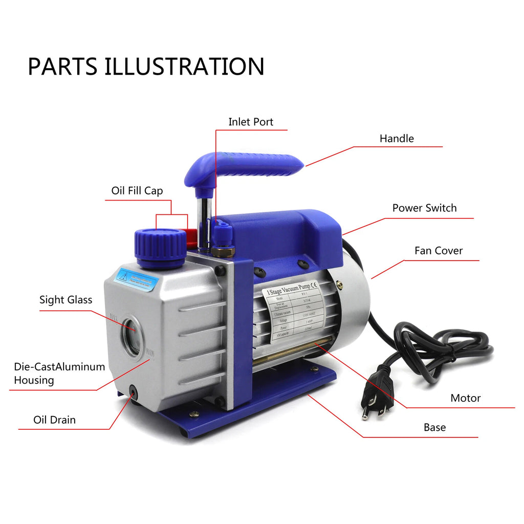 3 Gallon Vacuum Chamber Kit with 3CFM Single Stage Pump