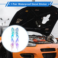 1 Pair Flame Pattern Car Bumper Sticker Decal Waterproof for Universal Fit