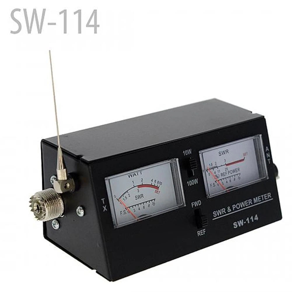 SW114 VSWR Power Meter for CB 27 MHz (Analog Meter, Dual Power Switches)