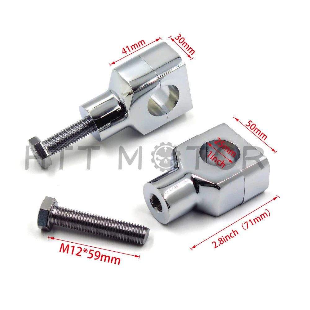 1" Chrome Handlebar Risers for Harley Davidson Sportster Softail (US)