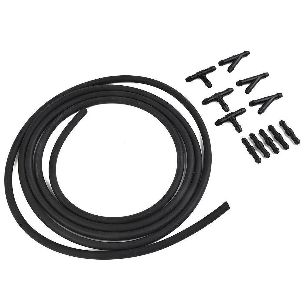Flexible Rubber Windshield Washer Hose with Connector Kit for