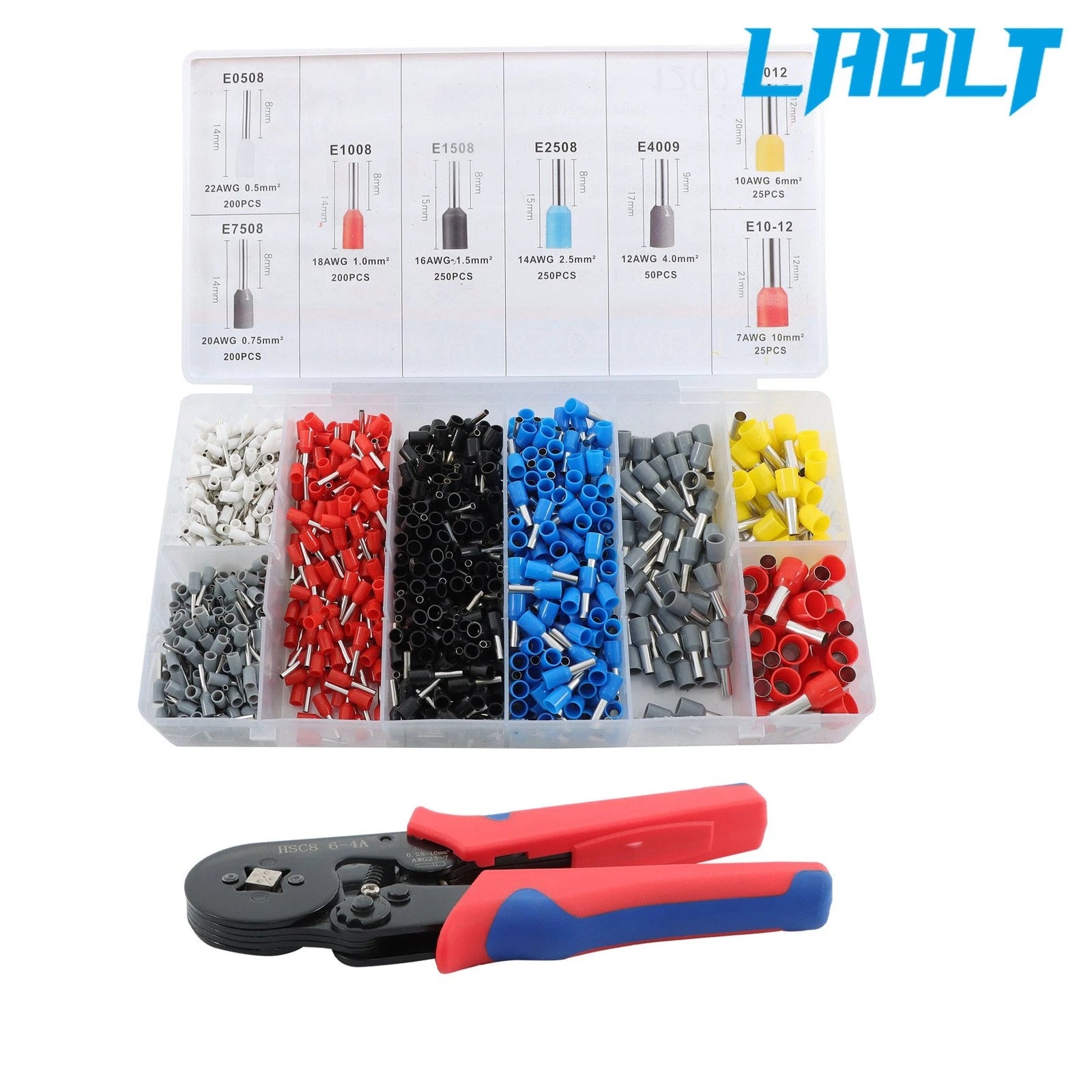 Crimping Tool Kit for Wire Terminals (1200PCS) - AWG 23-7 Ferrules