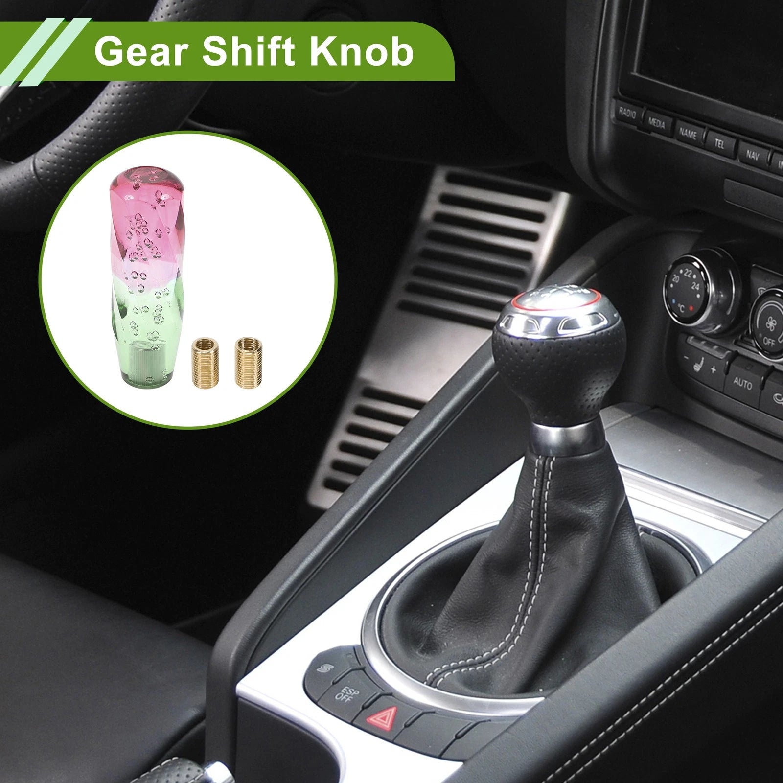 Crystal Shift Knob Set with 2 Adapters for Universal Fit (15cm)