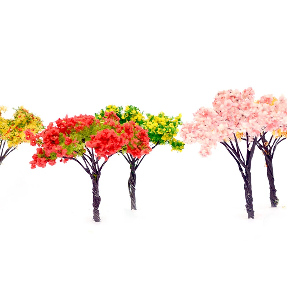 20pcs Cherry Blossom Miniature Trees for Garden Scenery (Model)