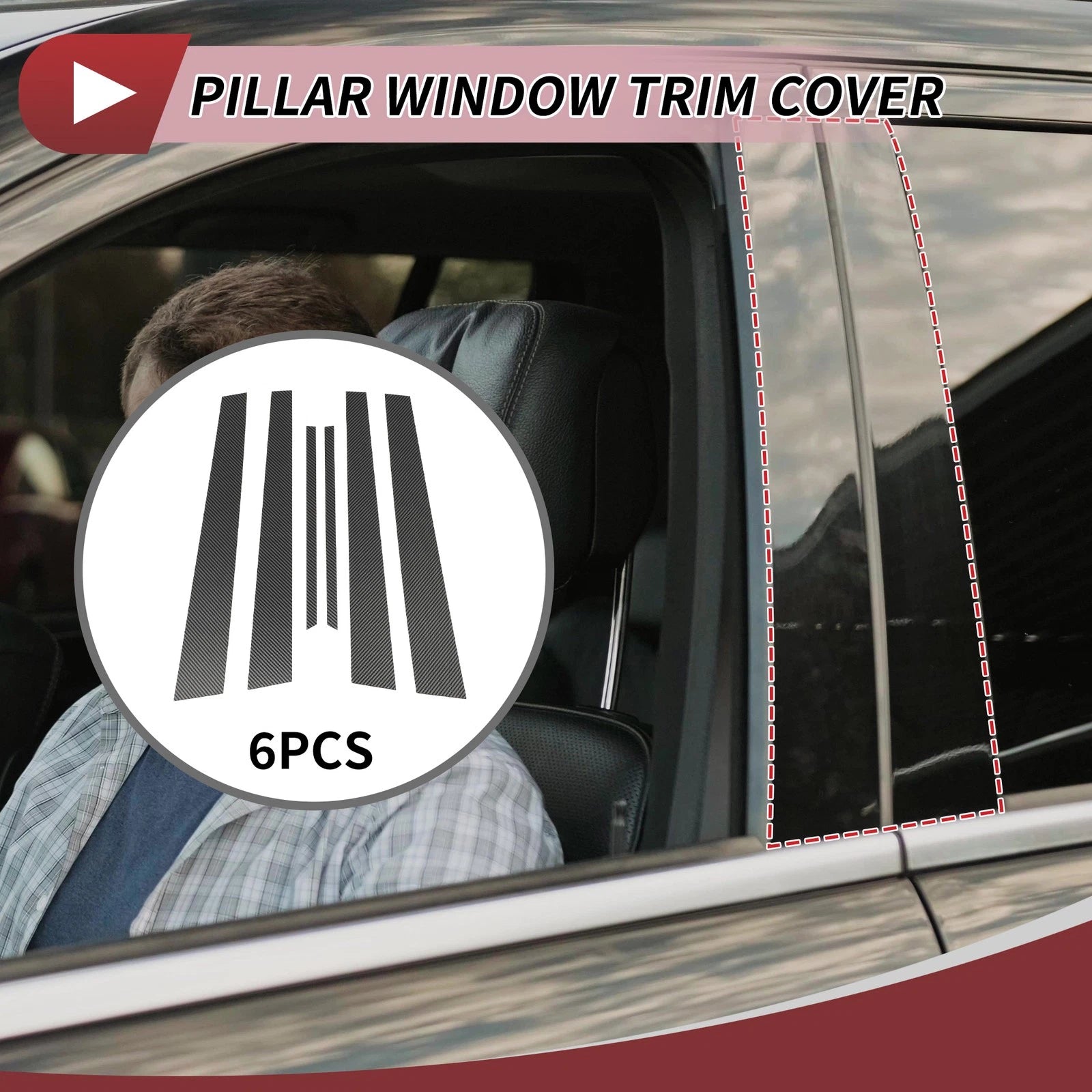 Door Pillar Window Trim Kit for Mitsubishi Lancer (2008–2017)