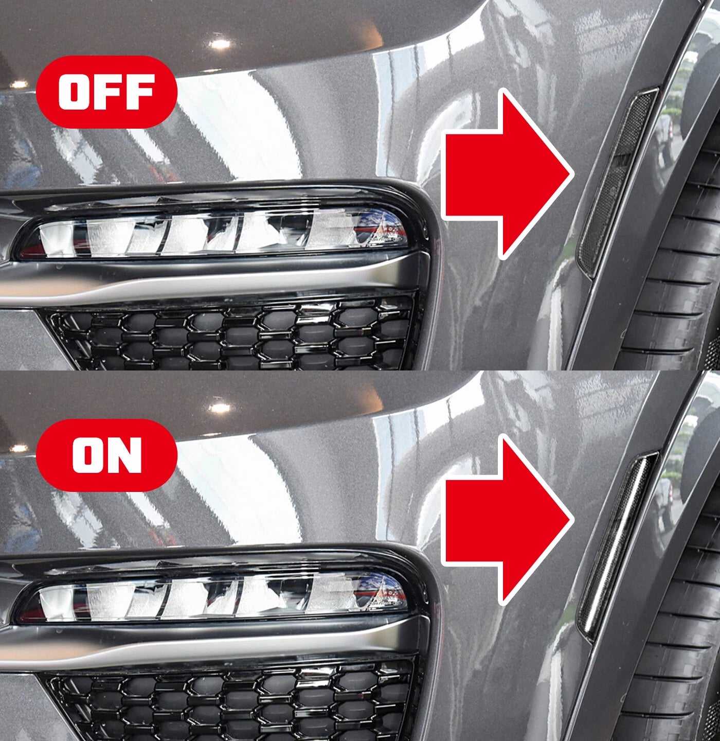 Smoked White LED Front Bumper Side Marker Light for Dodge Durango (2021–2026)