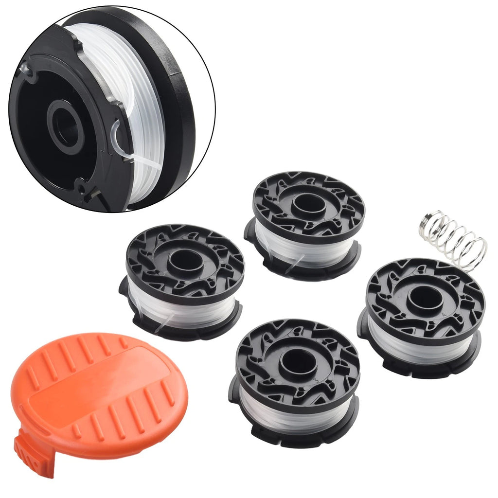 4X Trimmer Spool & Cap Spring for Black & Decker GH400, GH500