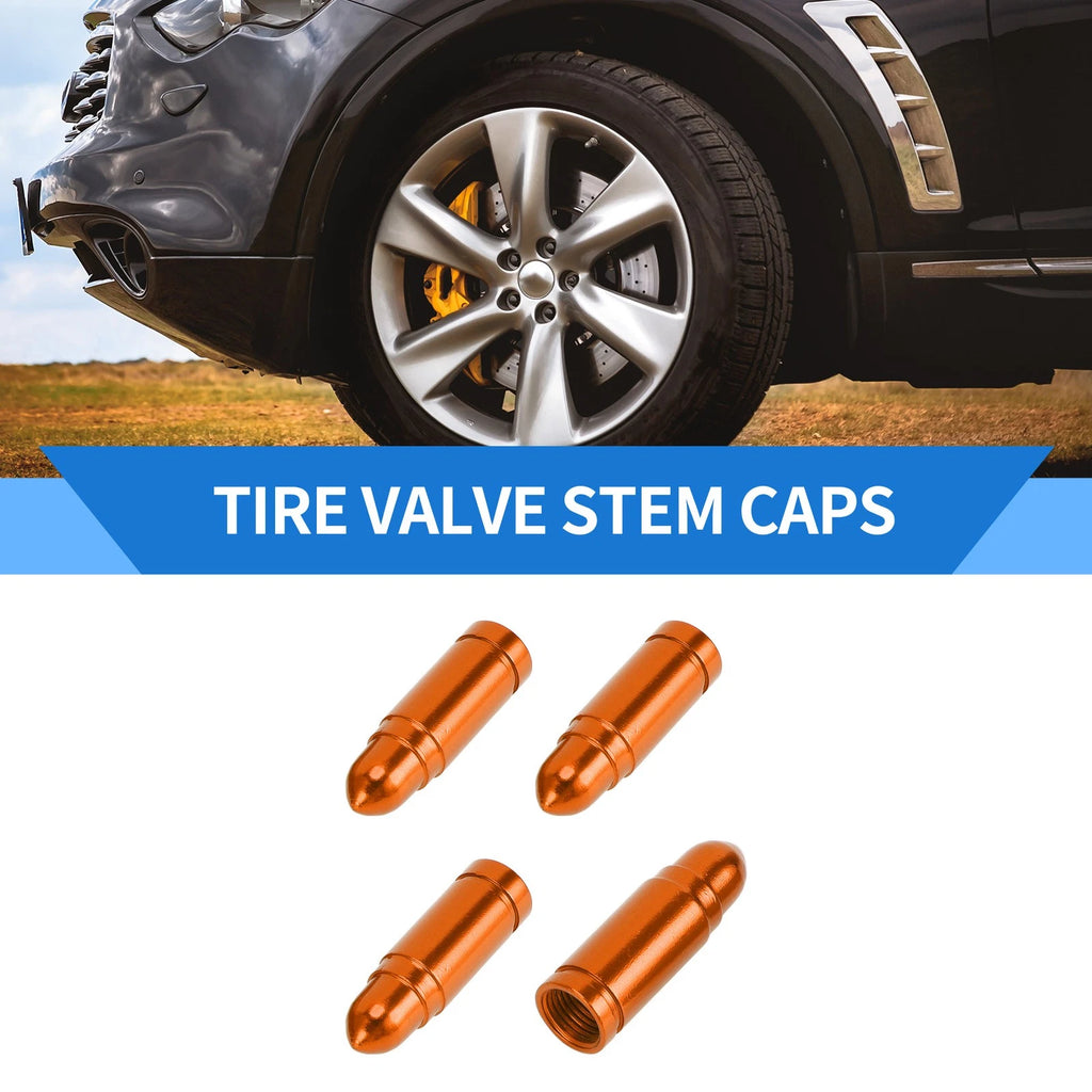 Valve Stem Caps Wheel Valve Cap Replacement for Car SUV Bike RV (4 Pack)