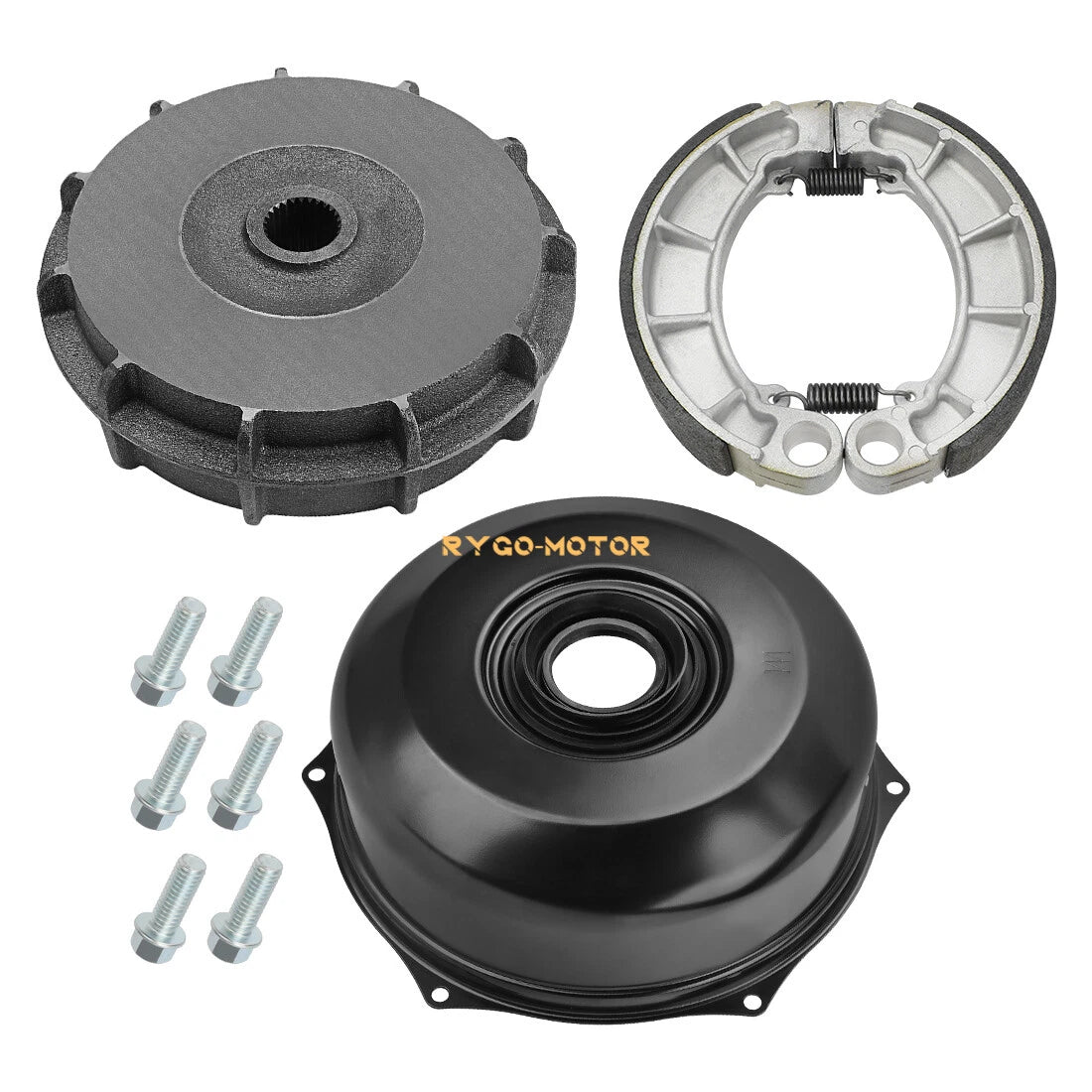 Rear Brake Drum Cover Hub Shoes Set for Honda Foreman 500 TRX500 (2014–2019)