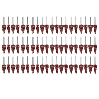 60x Cone Shape Abrasive Flap Wheel for Grinder Drill (10mm & 12mm, 1/8" Shank)