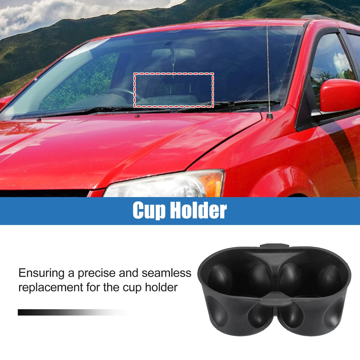 Cup Holder Replacement for Dodge Grand Caravan (2011–2020) No. 1WV70DX9AA Black