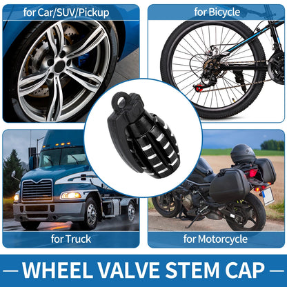29MM Tire Valve Stem Caps 4 Pack for Car SUV Bike RV (14x29mm)