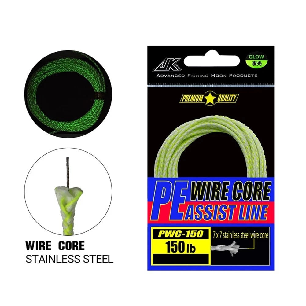 1pc Luminous Line Tackle for PWC (60-150LB) Pink 7x7 Wire Core Blue