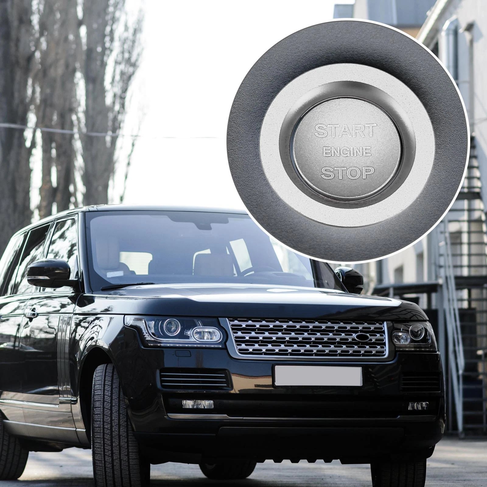 Start Stop Button Cover Kit for Range Rover (2013–2022) Silver Tone