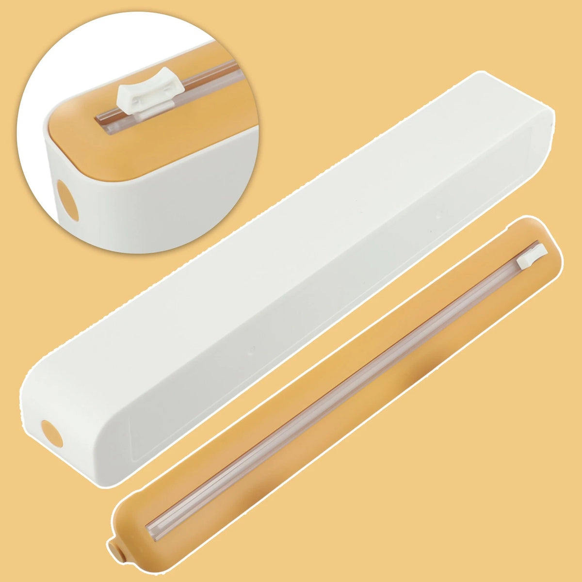 Cling Film Cutter with Suction Cup Base for Kitchen Use