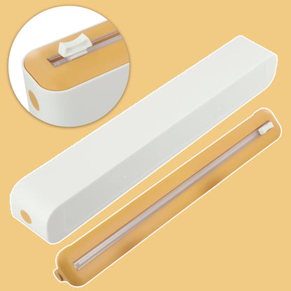 Cling Film Cutter with Suction Cup Base for Kitchen Use