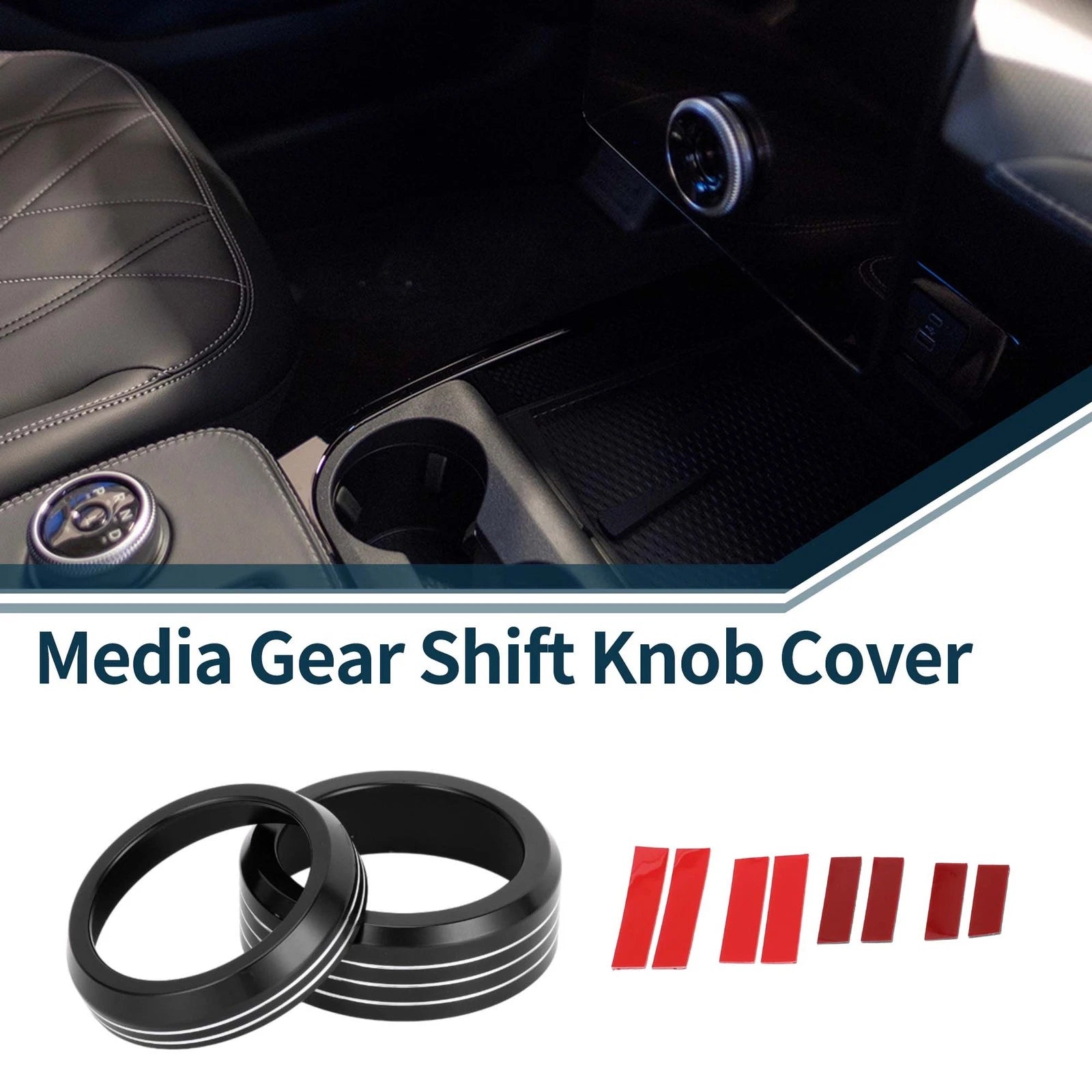 Gear Shift Switch Knob Cover Ring for Ford Mustang Mach-E 2021–2024 Black