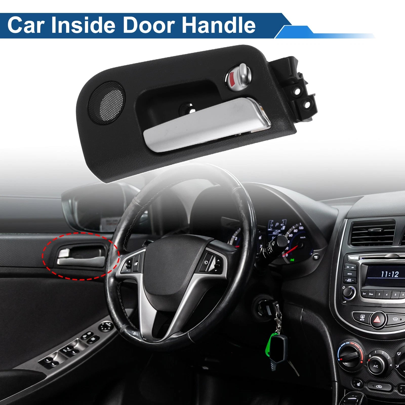 Interior Door Handle for Roewe SsangYong (2005–2007) Black Chrome