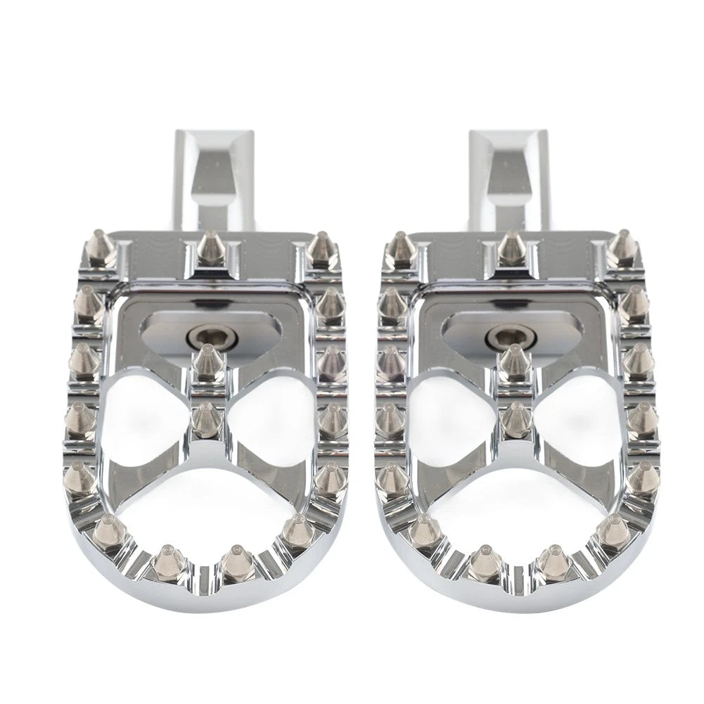MX Style Wide Foot Pegs for Harley Softail (2018–2023) Chrome
