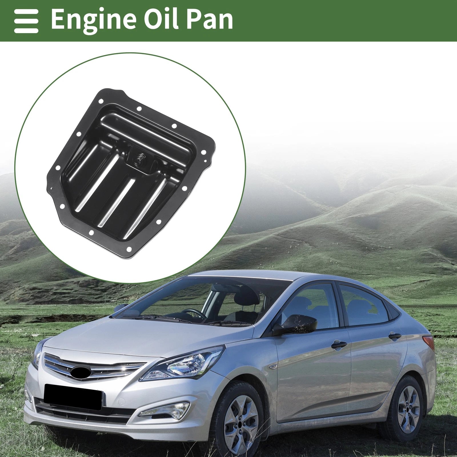 Engine Oil Pan Replacement for Hyundai Accent IV (2010–2018) Black