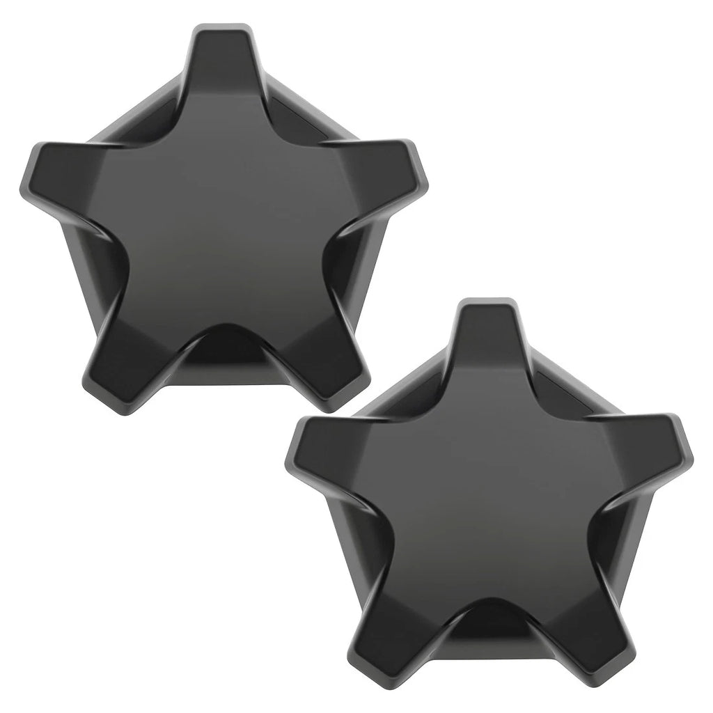2X Matte Flash Black 5 Lug Rim Caps for Polaris RZR Turbo Pro R (2022–2024)
