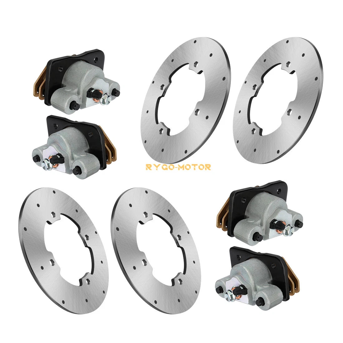 Front & Rear Brake Calipers w/ Disc Rotors for Arctic Cat Wildcat X 1000 (2013)