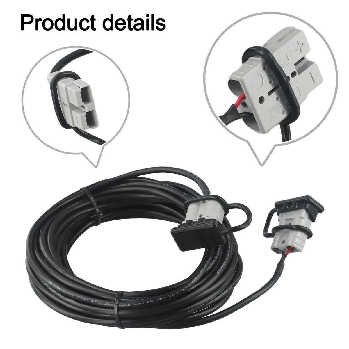 10 Meter Anderson Extension Cable - Sleek Black Design for
