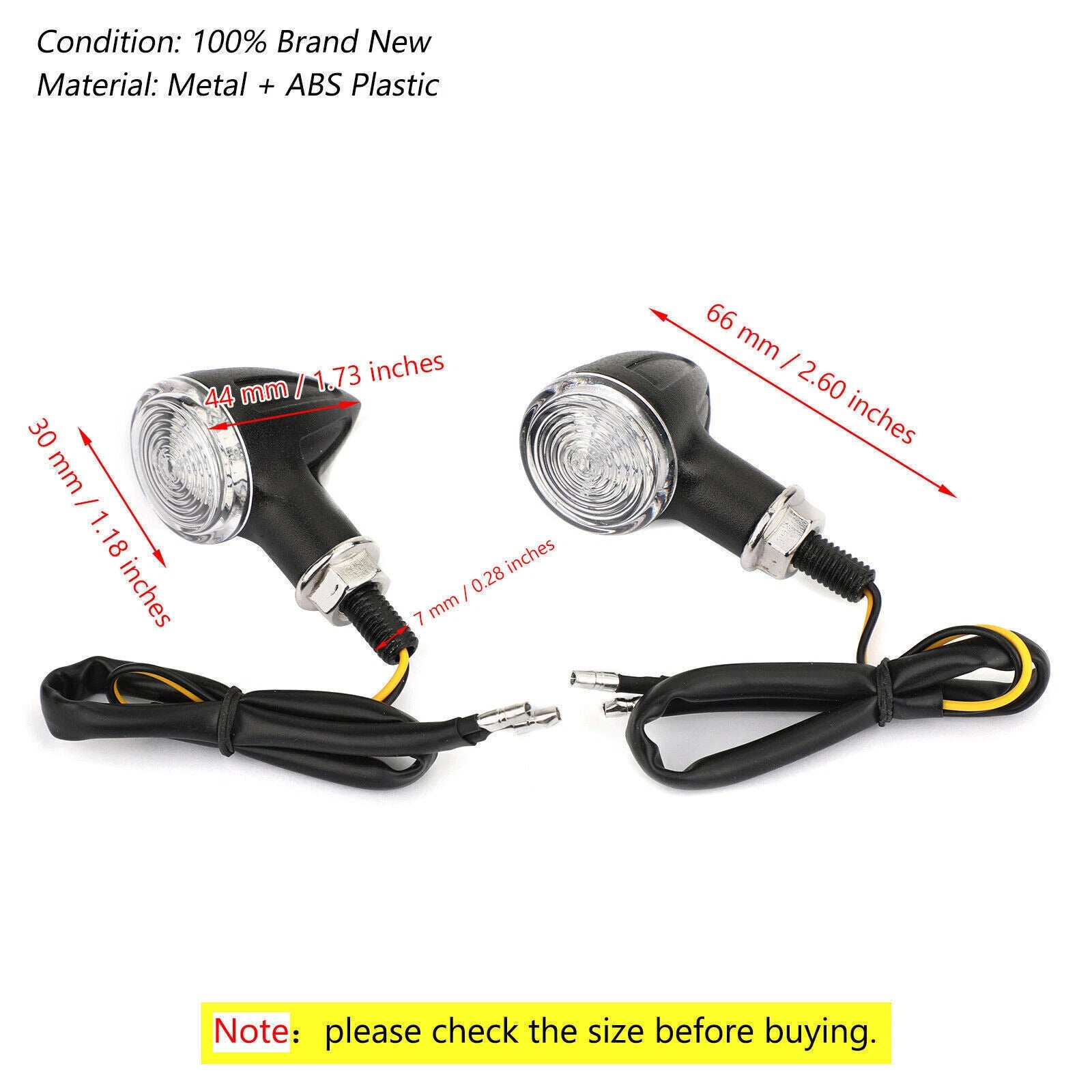 2X Bullet Turn Signal Lights for Universal Motorcycle (T9)