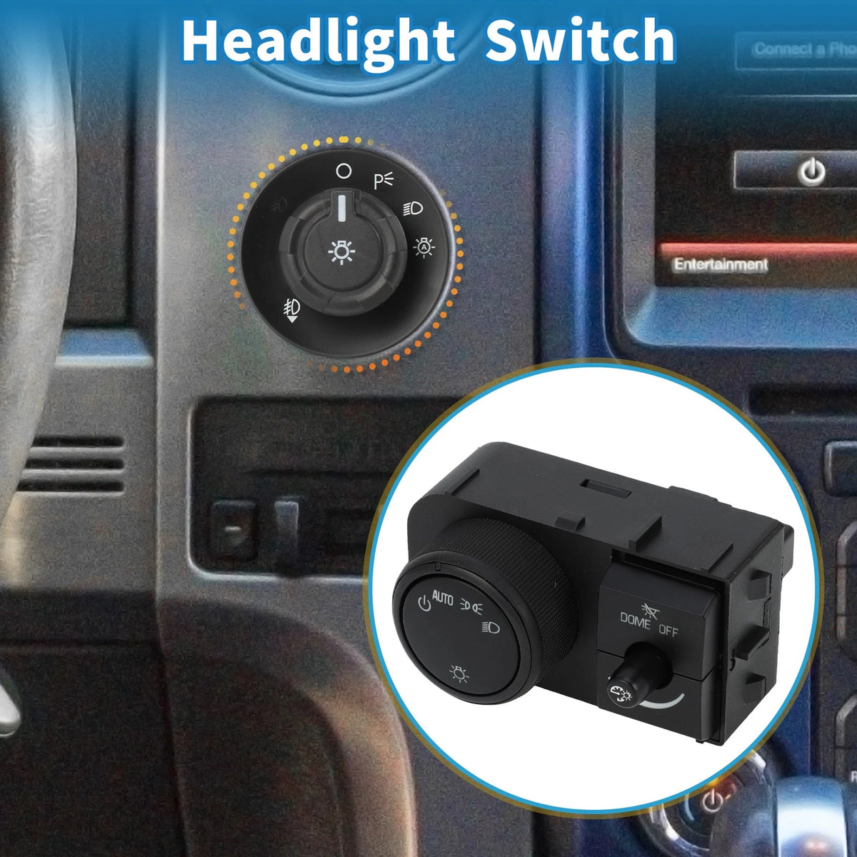 Headlight Lamp Fog Light Control Switch Replacement for Cadillac Escalade (2008–2014)