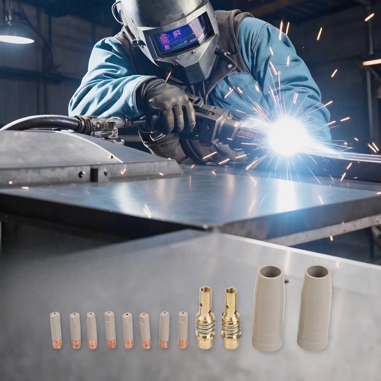 12PCS Coating Protection Nozzle Set for 15AK Welding Solutions