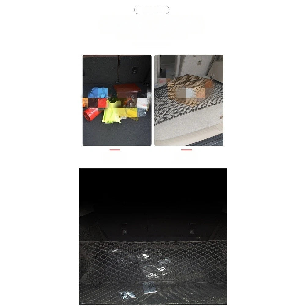 Trunk Storage Net For Road Trips Double-layer Vertical Mesh For Most Vehicles