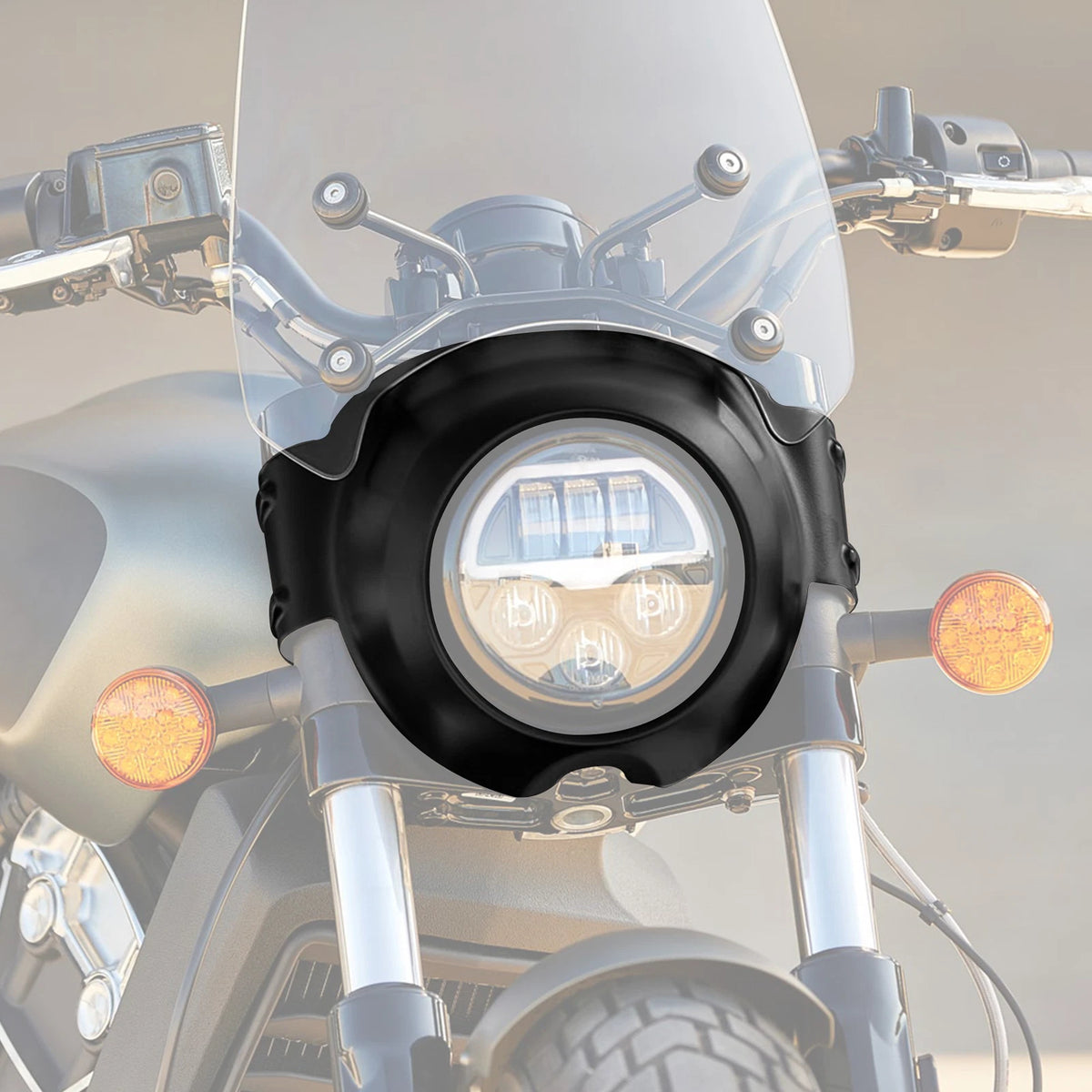 Matte Black Front Headlight Fairing Cover for Indian Scout Sixty (2015–2024)