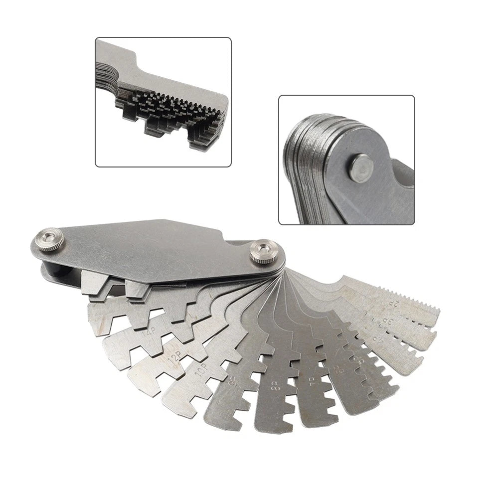 14pcs Thread Pitch Gauge Set for Automotive Measurement Tools