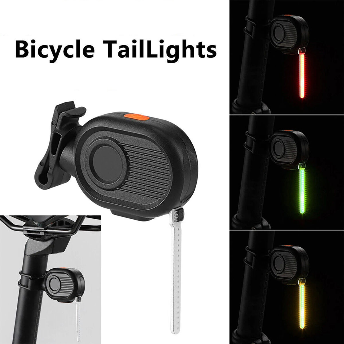 USB LED Bicycle Bike Indicator Rear Tail Light - 3 Modes