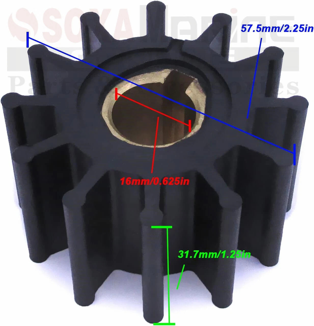Impeller Kit for Volvo Penta AQD21B AQ145A AQ145B AQ151A AQ151B AQ151C AQ165 AQ165A