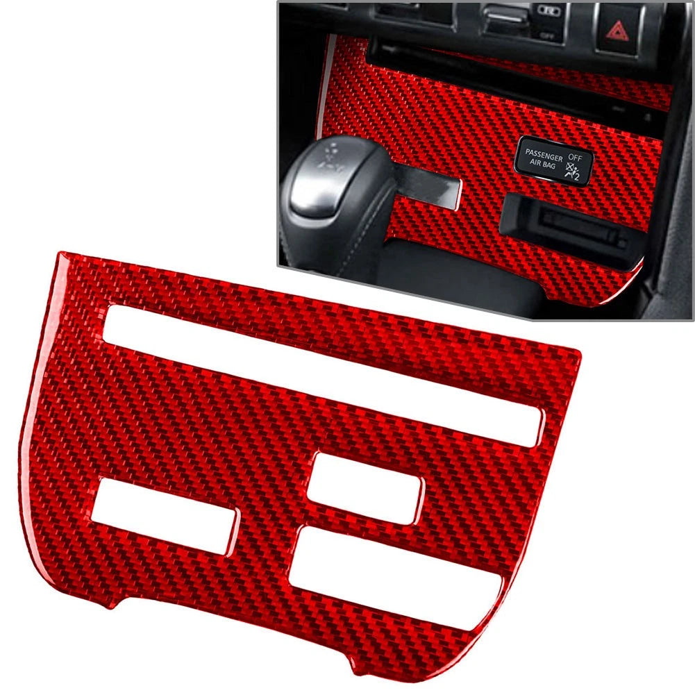 Central Console CD Panel Cover Trim for Nissan GTR R35 (2008–2016) Carbon Red RHD