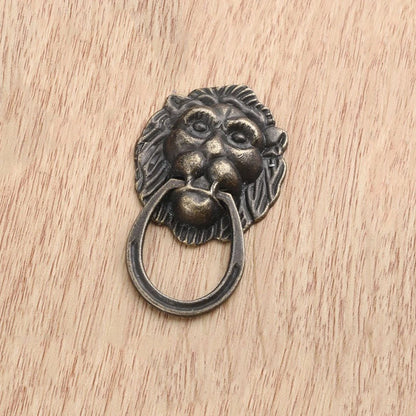 5Pcs Antique Bronze Lion Head Door Pull Handle Cabinet Drawer Pull Knob 2848mm