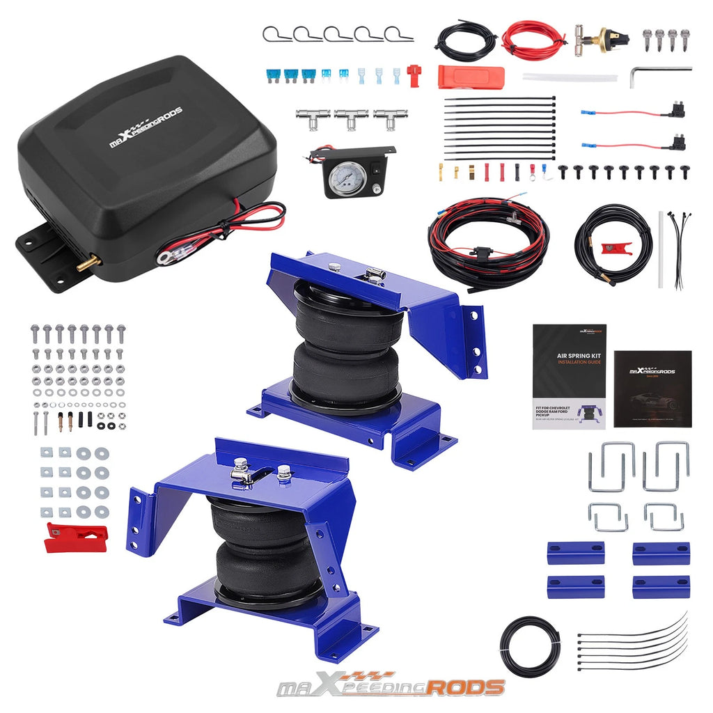 Air Spring Bags + Controller Kit & Sensor for Chevy Dodge Ford GMC Pickup