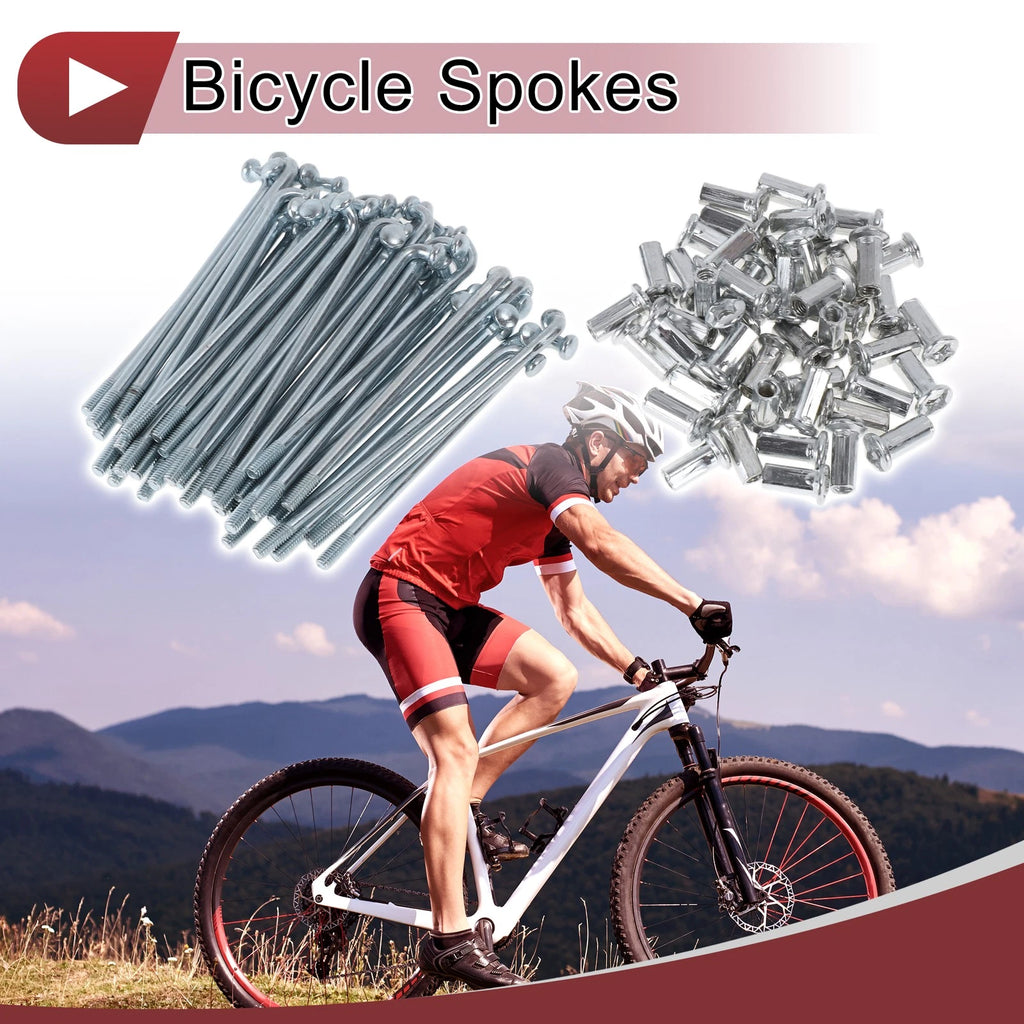 Bicycle Spokes Set 75mm Carbon Steel Galvanized for 10G Wheels (48 Pack)