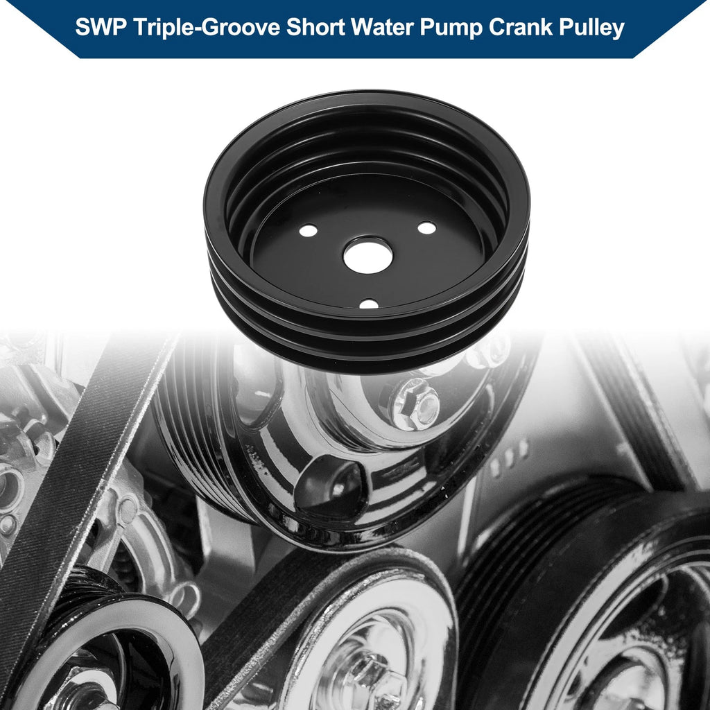 Short Water Pump Crank Pulley Replacement for Chevy SBC Small Block (262)