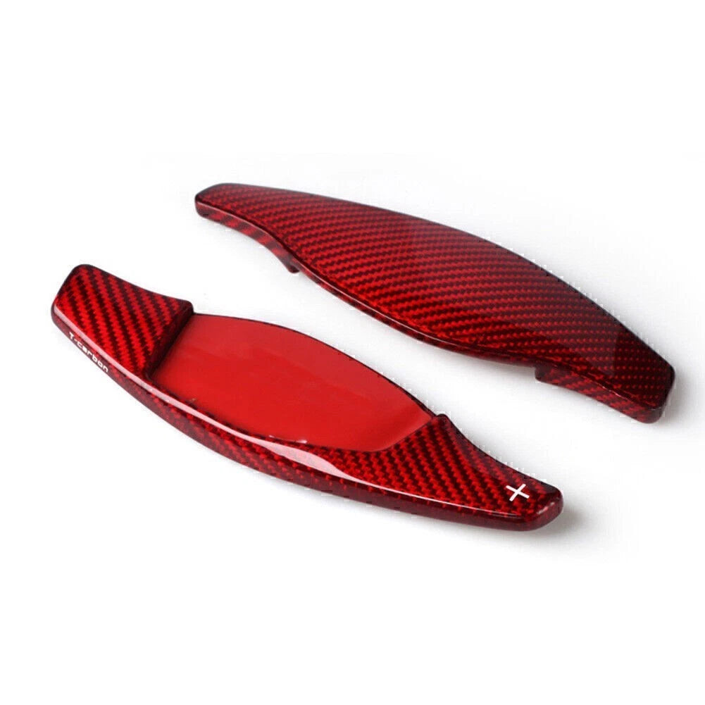 Red Carbon Steering Wheel Shift Paddle Add-On for Audi R8 RS3/4 RS5 TT RS