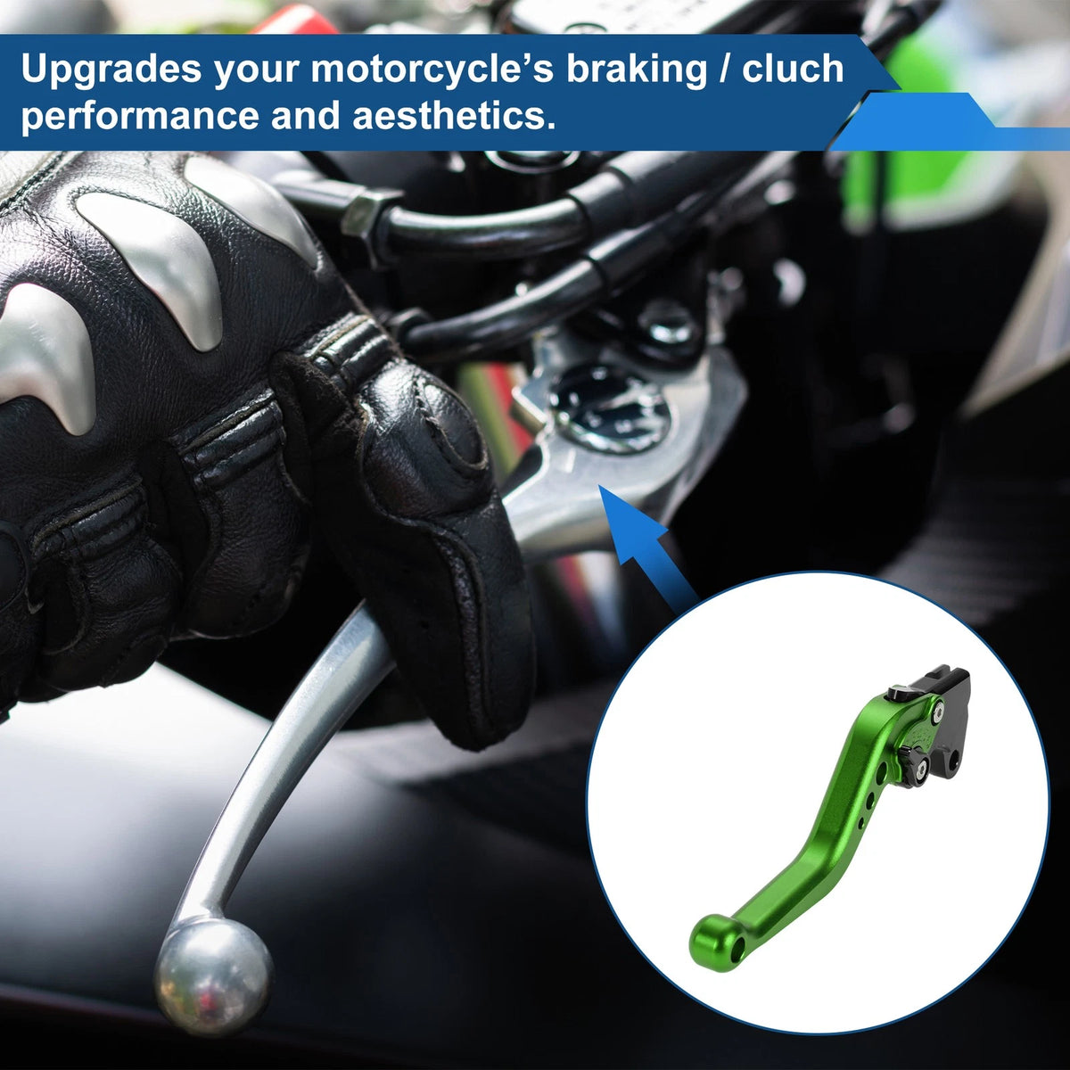 Adjustable Short Brake Clutch Lever Set for Buell XB12R (2009) Green
