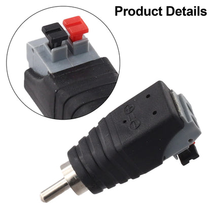 2X Speaker Wire A/V Cable to RCA Connector Adapter for Audio