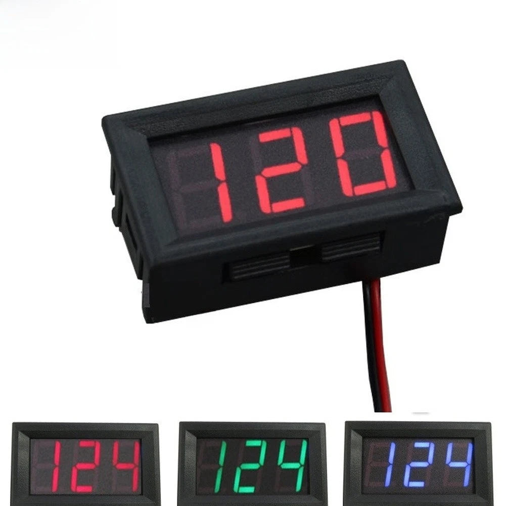 2X Wire DC Voltmeter 5V 120V LED Display PCB Mount for Electric Vehicle