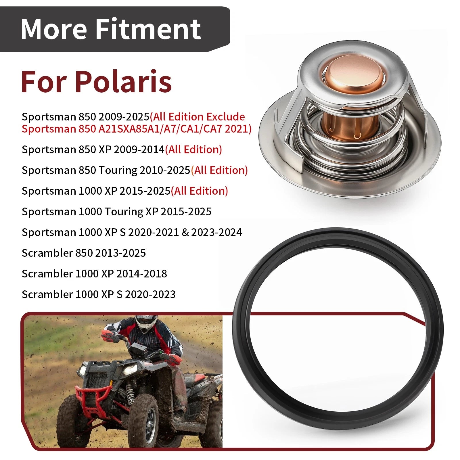 Thermostat with Seal for Polaris Sportsman 1000 XP S (2020–2021, 2023–2024)