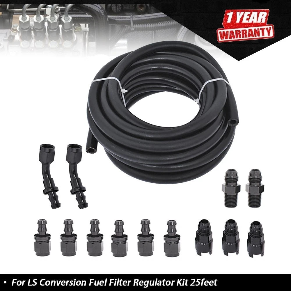 25Feet 3/8 LS Conversion Fuel Injection Line Fitting Adapter Kit