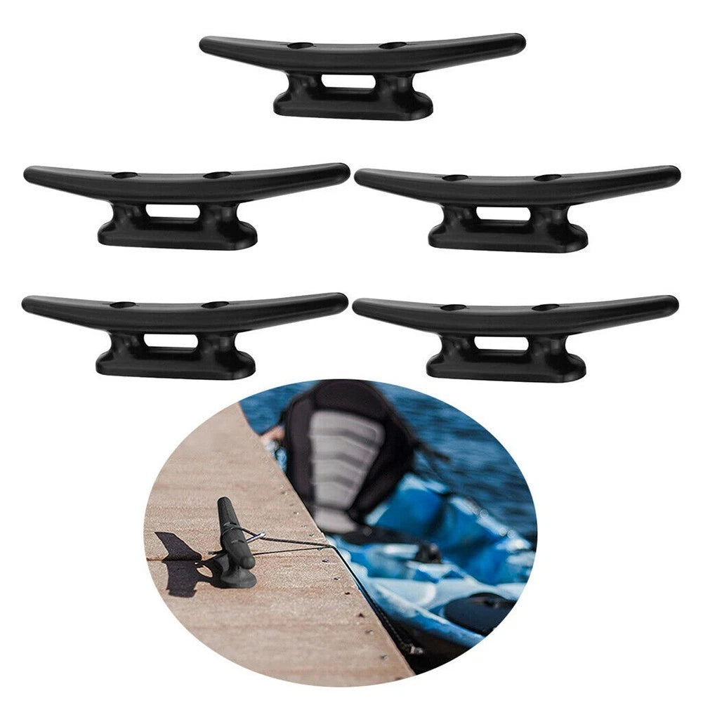 Set of 5 Deck Cleats for Boat Dock Rope (4")